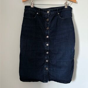 Banana Republic Dark Blue button down Denim Skirt